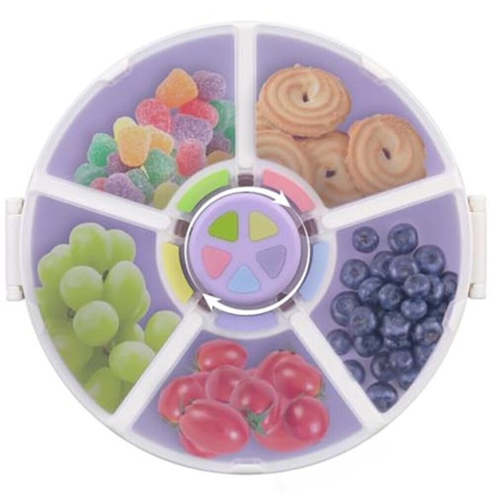Rotating Kids Snack Container 5 Compartments Interactive